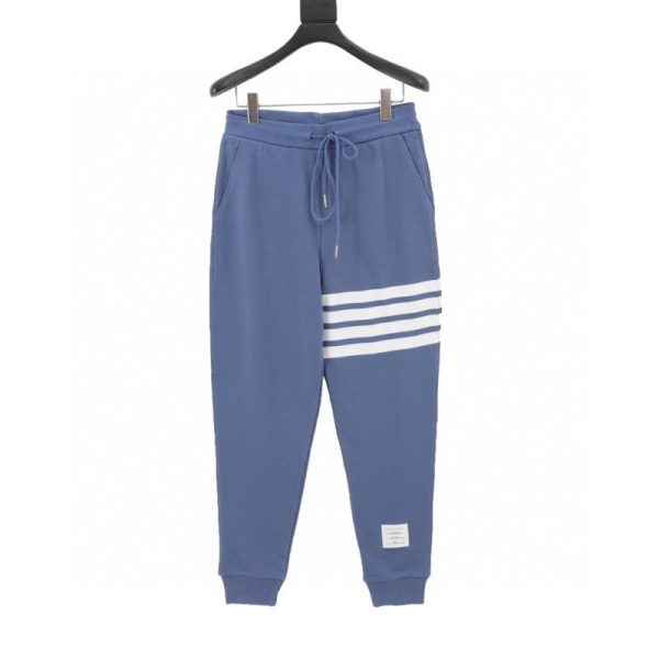 designer,replica,clothing,fake,1:1,lv,luxury,high quality Thom Browne Classic Yarn-Dyed Vertical Leg Sweatpants #(Fendi 79)