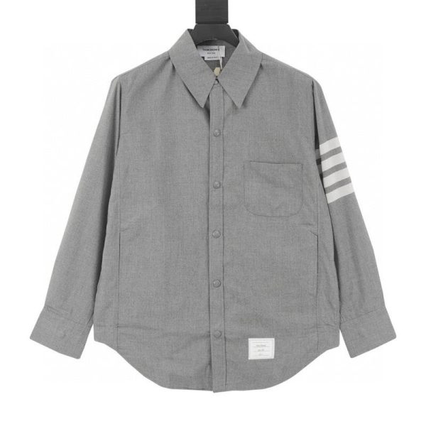 designer,replica,clothing,fake,1:1,lv,luxury,high quality Thom Browne wool yarn-dyed four-stripe jacket shirt (1146)