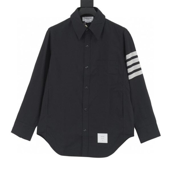 designer,replica,clothing,fake,1:1,lv,luxury,high quality Thom Browne wool yarn-dyed four-stripe jacket shirt (72B0)