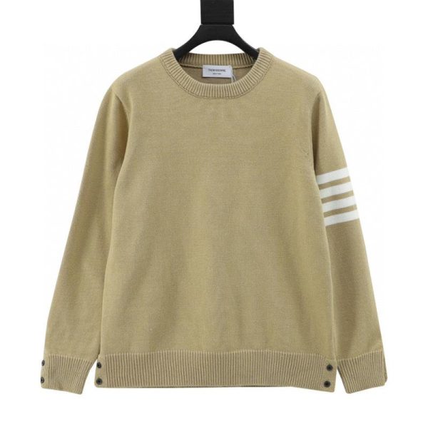designer,replica,clothing,fake,1:1,lv,luxury,high quality Thom Browne yarn-dyed crew neck sweater with four stripes (56DC)