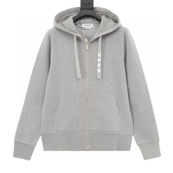 designer,replica,clothing,fake,1:1,lv,luxury,high quality Thom Browne yarn-dyed four-stripe drawstring zip-up jacket (73EA)