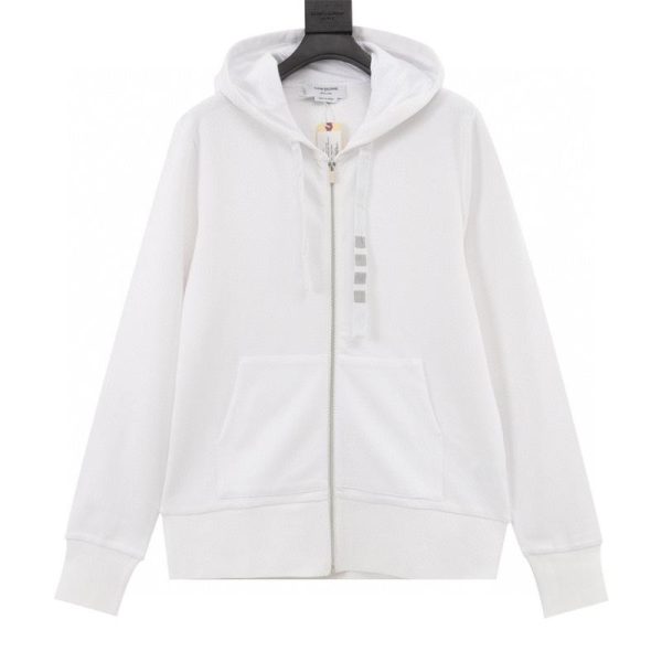 designer,replica,clothing,fake,1:1,lv,luxury,high quality Thom Browne Yarn-dyed Four-stripe Drawstring Zipper Jacket (F5F1)