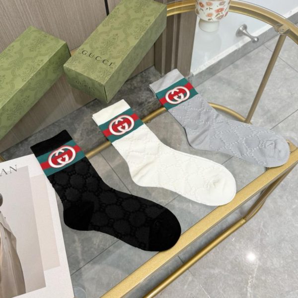 designer,replica,clothing,fake,1:1,lv,luxury,high quality [One box contains three pairs] High-quality GUCCI mid-calf socks (AI0HF)