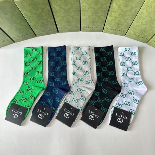 designer,replica,clothing,fake,1:1,lv,luxury,high quality Gucci’s new mid-length socks, five pairs per box (1LWMU)