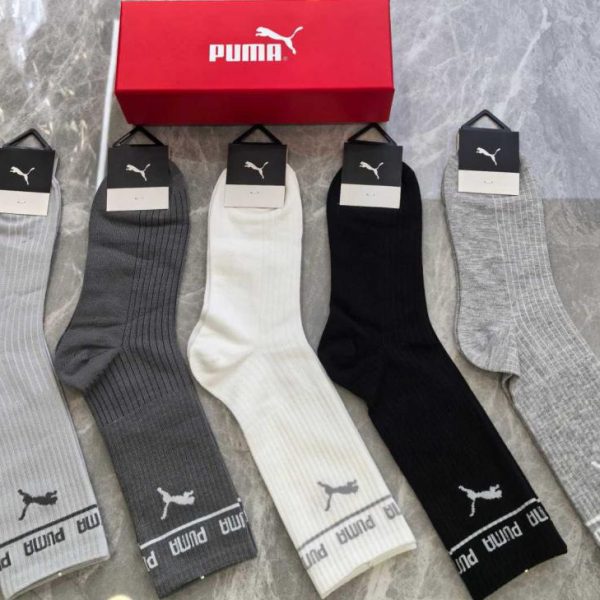 designer,replica,clothing,fake,1:1,lv,luxury,high quality PUMA’s new mid-length socks, five pairs per box (M59RJ)