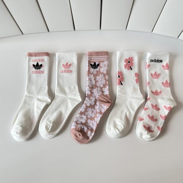 designer,replica,clothing,fake,1:1,lv,luxury,high quality Adidas New Originals Mid-Length Socks, 5 pairs per box (DGUI1)