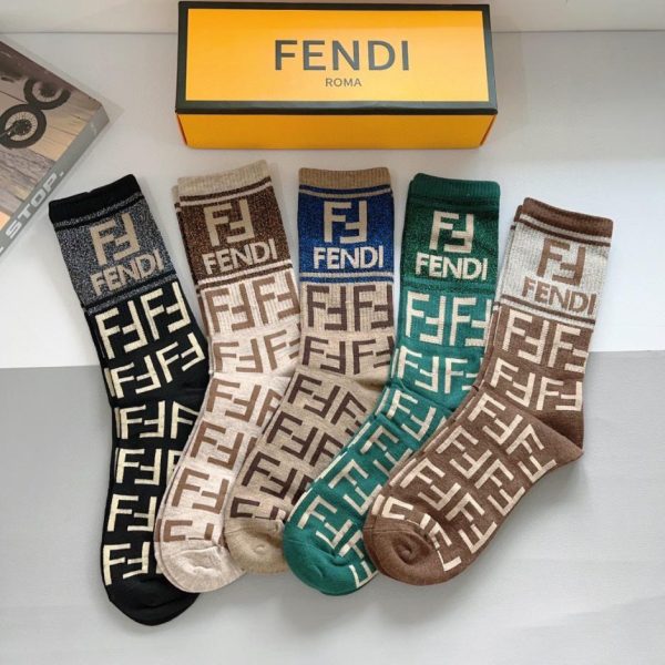 designer,replica,clothing,fake,1:1,lv,luxury,high quality [5 pairs per box] FENDI High-Version Thigh-Leg Socks (ZMTGI)