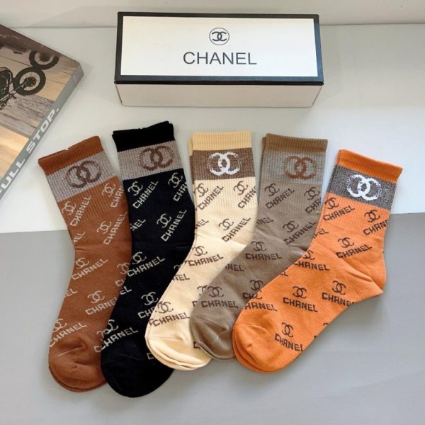 designer,replica,clothing,fake,1:1,lv,luxury,high quality (5 pairs per box) Chanel classic stockings, high-quality pure cotton material, soft and premium (VSJV1)