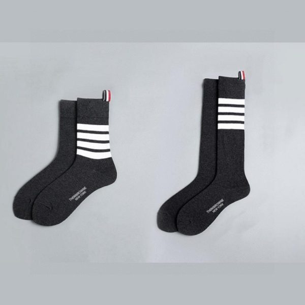 designer,replica,clothing,fake,1:1,lv,luxury,high quality 【One box contains 2 pairs】THOM BROWNE calf socks, mid-calf socks + knee-high socks, classic combination (69043)