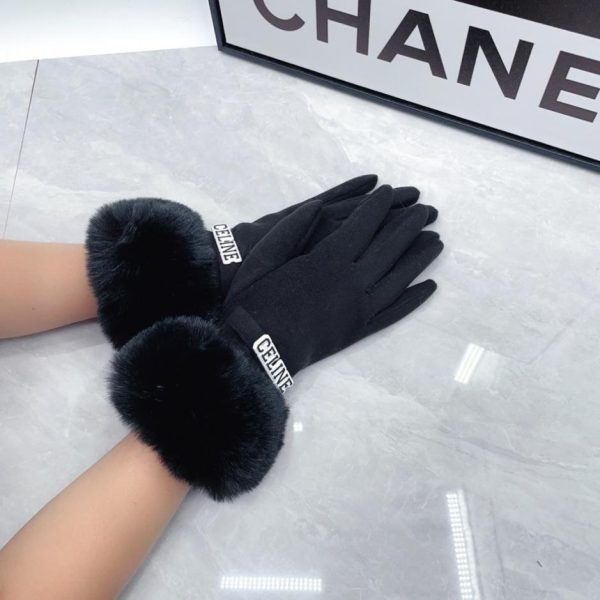 designer,replica,clothing,fake,1:1,lv,luxury,high quality Celine Fall/Winter Slouchy Rabbit Fur Wool Gloves (4GLYY)