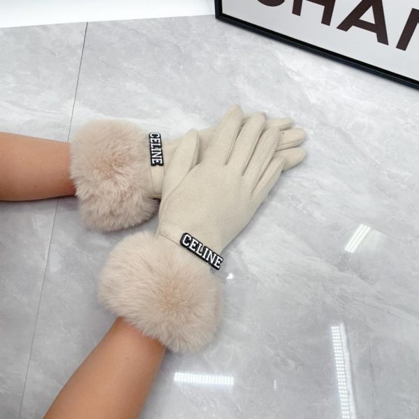 designer,replica,clothing,fake,1:1,lv,luxury,high quality Celine Fall/Winter Slouchy Rabbit Fur Wool Gloves (E72OH)