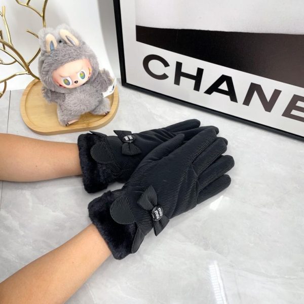 designer,replica,clothing,fake,1:1,lv,luxury,high quality MIUMIU Women’s Bow Gloves (4LFLD)