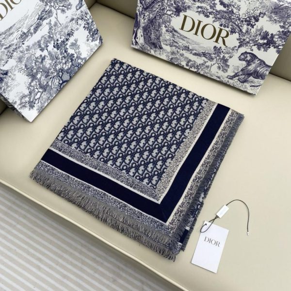designer,replica,clothing,fake,1:1,lv,luxury,high quality Dior shawl/square scarf with classic monogram print and silk-wool blend (7FJ80)