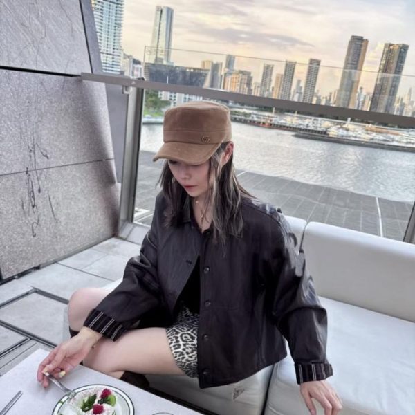 designer,replica,clothing,fake,1:1,lv,luxury,high quality GUCCI Fall/Winter Suede Newsboy Cap (JYMYN)