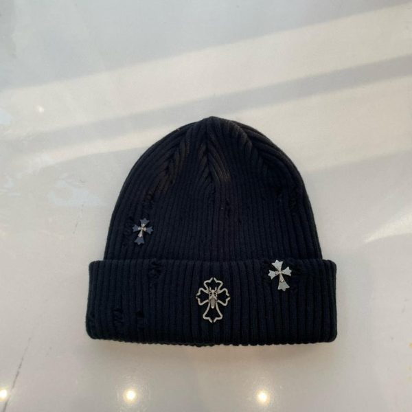 designer,replica,clothing,fake,1:1,lv,luxury,high quality Chrome Hearts Fall/Winter New Heavy-Duty Design Knitted Beanie (IUH4D)