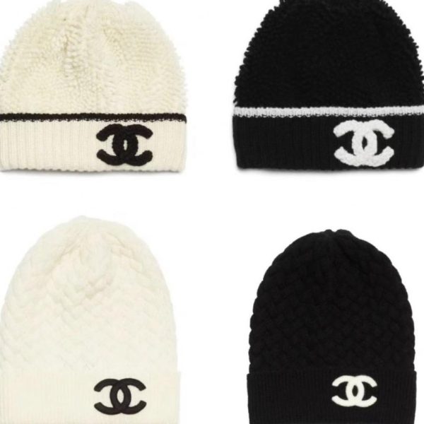 designer,replica,clothing,fake,1:1,lv,luxury,high quality CHANEL knit beanie in black, white, and pink (DYQE7)
