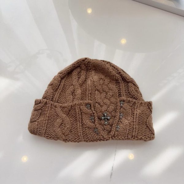 designer,replica,clothing,fake,1:1,lv,luxury,high quality Chrome Hearts Fall/Winter New Knitted Beanie, Stylish Cable Knit Beanie, Unisex (S4CT4)