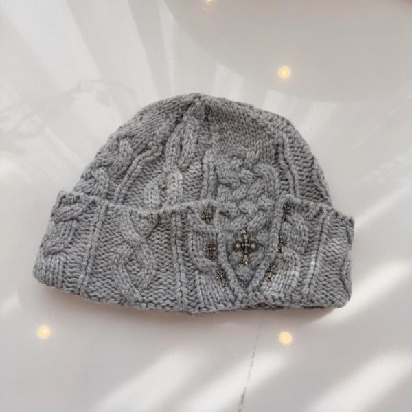 designer,replica,clothing,fake,1:1,lv,luxury,high quality Chrome Hearts Autumn/Winter New Knitted Beanie, Stylish Cable Knit Beanie, Unisex (YFXUR)