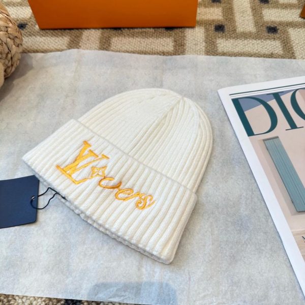 designer,replica,clothing,fake,1:1,lv,luxury,high quality Louis Vuitton Embroidered Logo Knitted Beanie, Unisex (BH4OA)