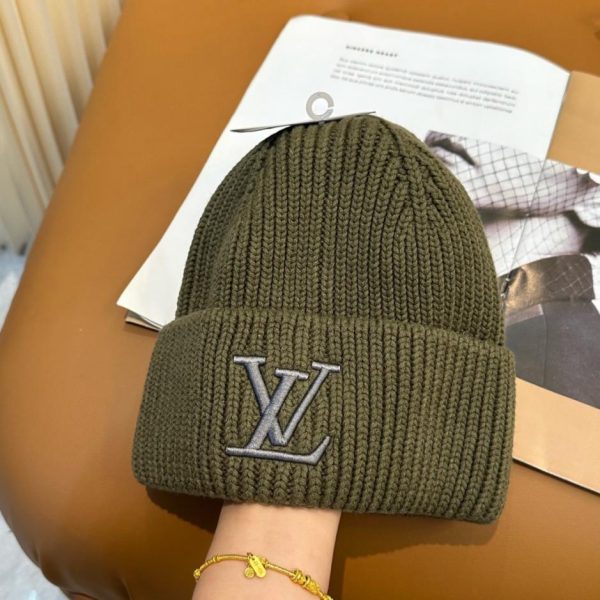 designer,replica,clothing,fake,1:1,lv,luxury,high quality LV Embroidered Logo Knitted Beanie, Unisex (BLECF)