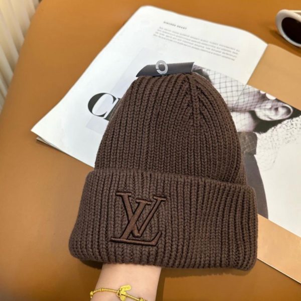 designer,replica,clothing,fake,1:1,lv,luxury,high quality LV Embroidered Logo Knitted Beanie, Unisex (U3K29)