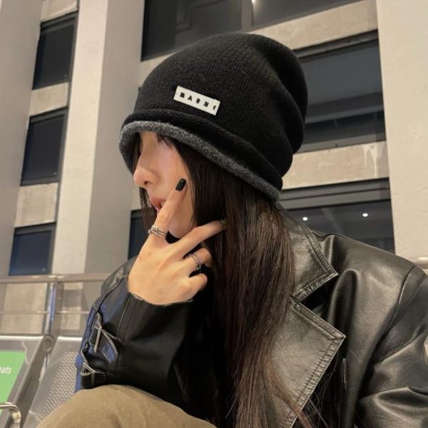 designer,replica,clothing,fake,1:1,lv,luxury,high quality MARNI New Knitted Wool Slouch Hat (11FKW)