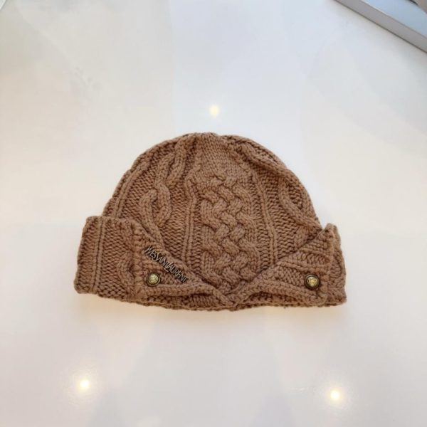 designer,replica,clothing,fake,1:1,lv,luxury,high quality Saint Laurent New Wool Knitted Beanie with Jacquard Design, Unique Single-Sided Beanie (4009Z)