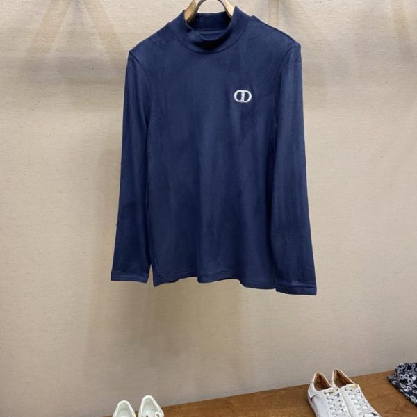 designer,replica,clothing,fake,1:1,lv,luxury,high quality Dior classic logo embroidered crew neck long-sleeved T-shirt (38F2W)