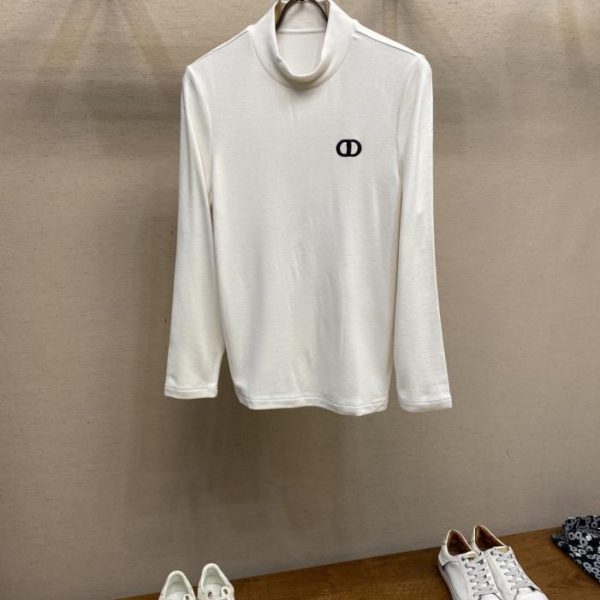 designer,replica,clothing,fake,1:1,lv,luxury,high quality Dior classic logo embroidered crew neck long-sleeved T-shirt (QS8BI)