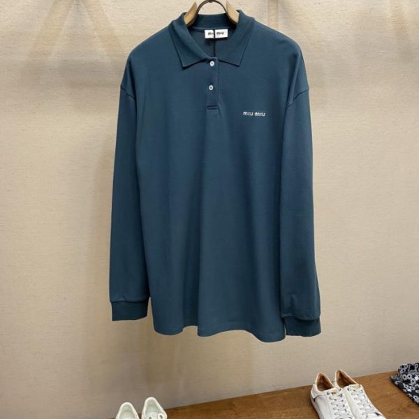 designer,replica,clothing,fake,1:1,lv,luxury,high quality Miu Miu cotton polo shirt (92AN4)
