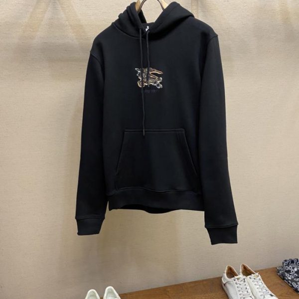 designer,replica,clothing,fake,1:1,lv,luxury,high quality Burberry check embroidered equestrian hoodie (V16EV)