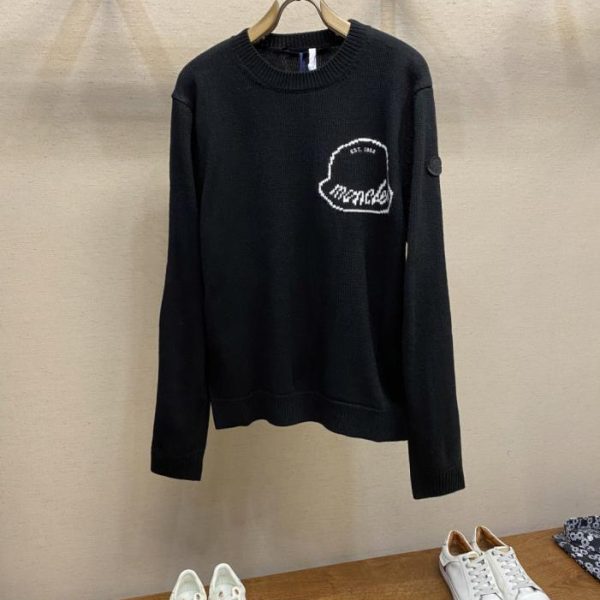 designer,replica,clothing,fake,1:1,lv,luxury,high quality Moncler Logo Crew Neck Long Sleeve Sweater (8AJ1J)