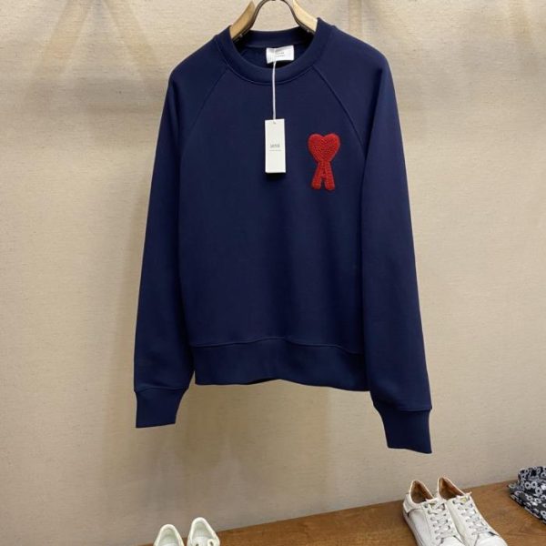 designer,replica,clothing,fake,1:1,lv,luxury,high quality AMI Unisex Classic Red Heart Series Heavyweight Sweatshirt (Q13X8)