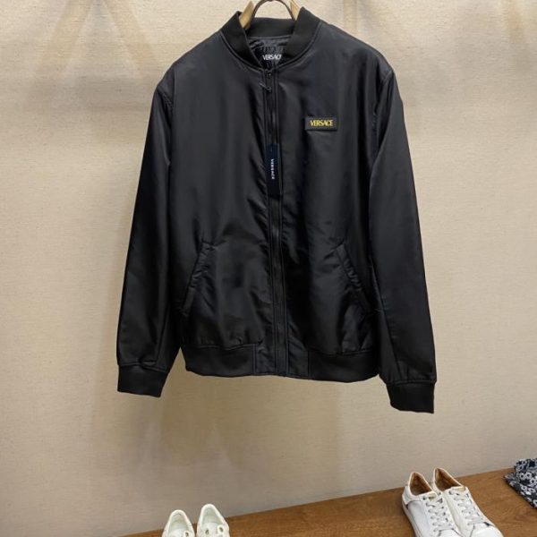designer,replica,clothing,fake,1:1,lv,luxury,high quality Versace Embroidered Medusa Head Zippered Long-Sleeve Jacket (G8JT6)