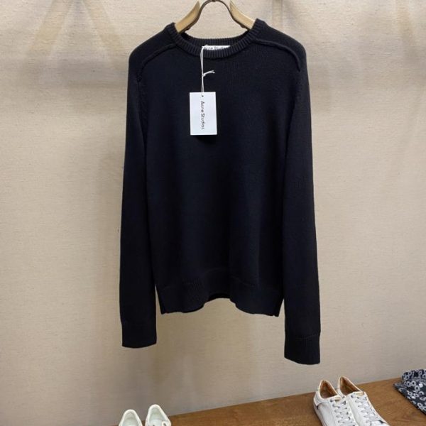 designer,replica,clothing,fake,1:1,lv,luxury,high quality Acne Studios Crew Neck Pullover Wool Blend Logo Sweater (043MI)