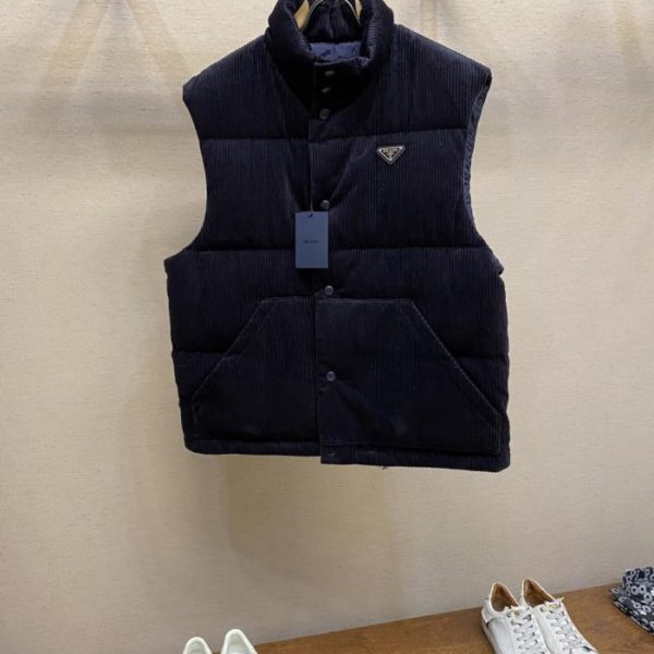 designer,replica,clothing,fake,1:1,lv,luxury,high quality Prada Corduroy Down Vest (XR5TY)
