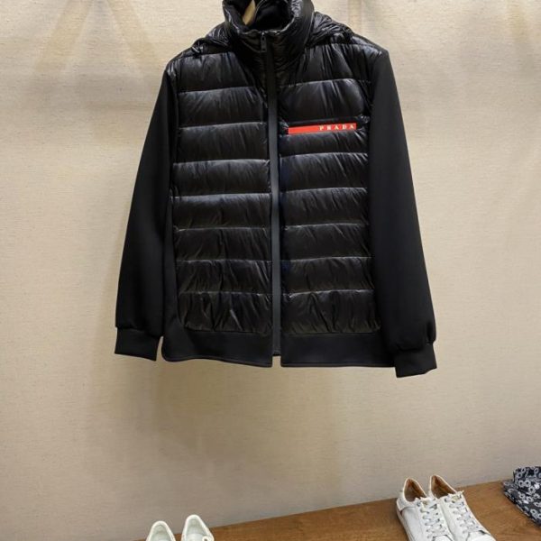 designer,replica,clothing,fake,1:1,lv,luxury,high quality Prada down-filled hooded jacket (BWUNW)