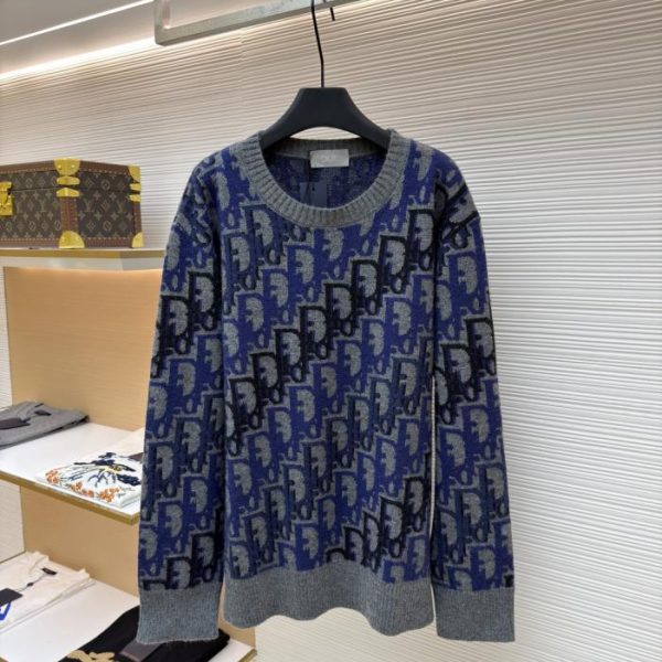 designer,replica,clothing,fake,1:1,lv,luxury,high quality Dior Oblique pattern knit sweater (ZJKDF)