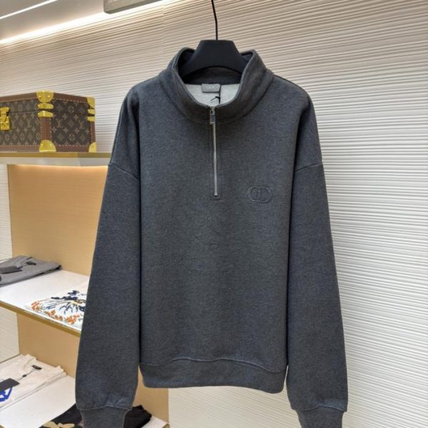 designer,replica,clothing,fake,1:1,lv,luxury,high quality Dior Embroidered Floral Gray Sweatshirt (G1LF2)