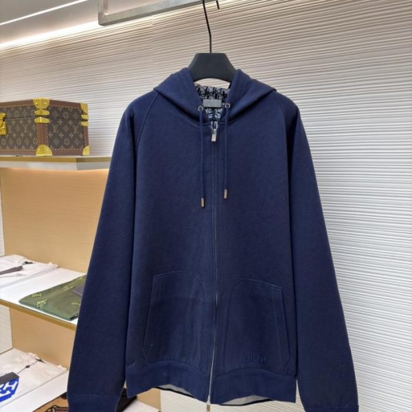 designer,replica,clothing,fake,1:1,lv,luxury,high quality Dior monogram wool and cashmere hooded cardigan (83DY0)