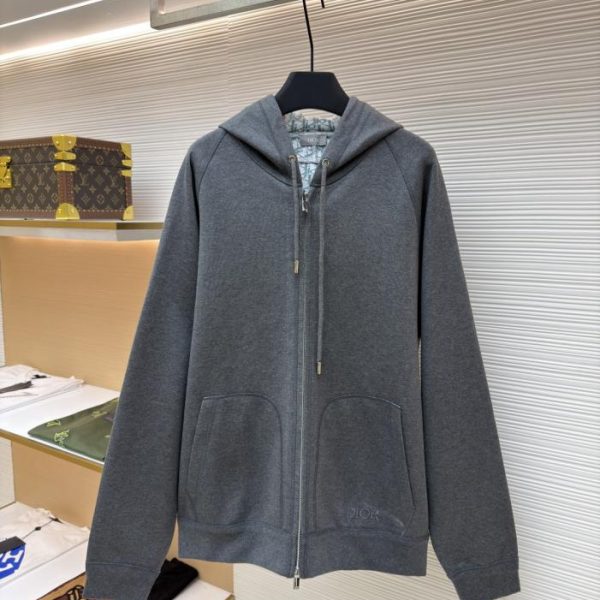 designer,replica,clothing,fake,1:1,lv,luxury,high quality Dior monogram wool and cashmere hooded cardigan (ZW1DR)