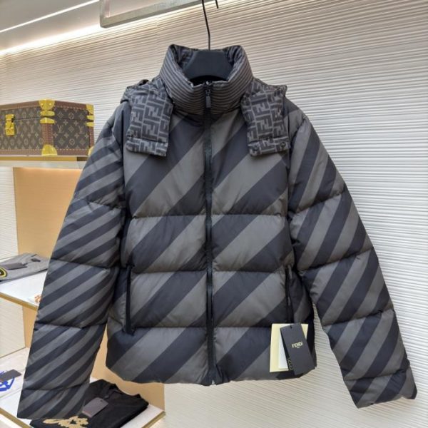 designer,replica,clothing,fake,1:1,lv,luxury,high quality Fendi Reversible Hooded Down Jacket (ZAS93)