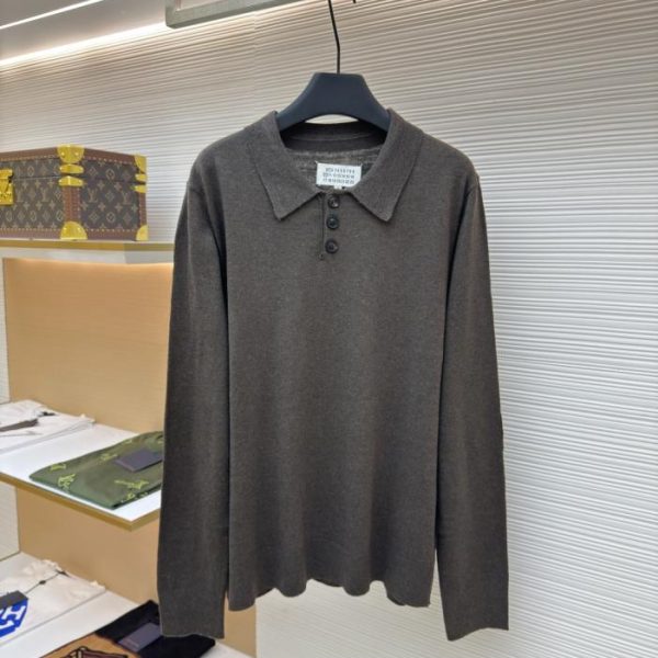 designer,replica,clothing,fake,1:1,lv,luxury,high quality Maison Margiela Suede Wool Blend Sweater Polo (X7MQJ)
