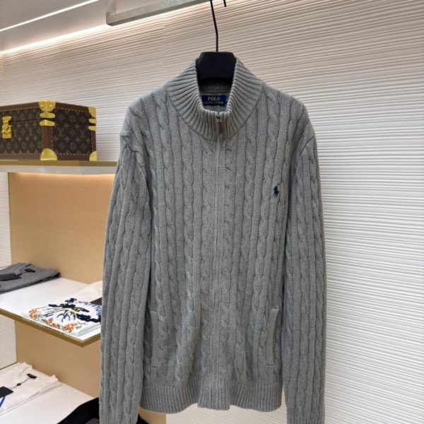designer,replica,clothing,fake,1:1,lv,luxury,high quality Ralph Lauren Cable Knit Full Zip-Up Sweater (ZKJL6)