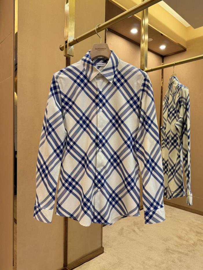 designer,replica,clothing,fake,1:1,lv,luxury,high quality Burberry Navy Blue Stretch Cotton Long-Sleeve Shirt with Burberry TB Embroidered Logo, Unisex (NZ50L)
