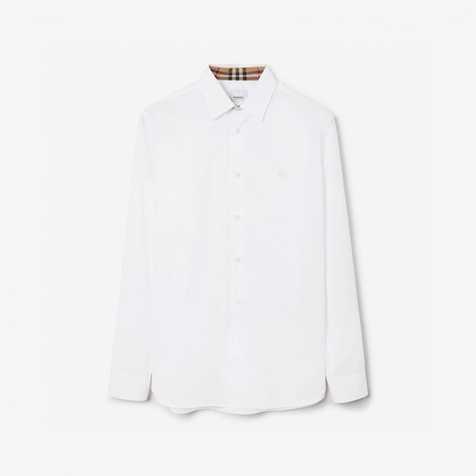 designer,replica,clothing,fake,1:1,lv,luxury,high quality Burberry Long-Sleeved Equestrian Horse-Themed Stretch Cotton Shirt, Unisex (AN72A)