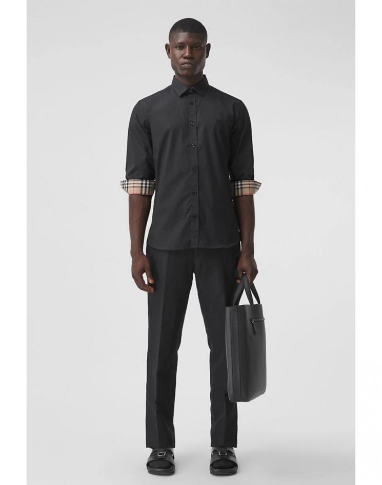 designer,replica,clothing,fake,1:1,lv,luxury,high quality Burberry vintage-style plaid shirt with lettering (GY0OX)