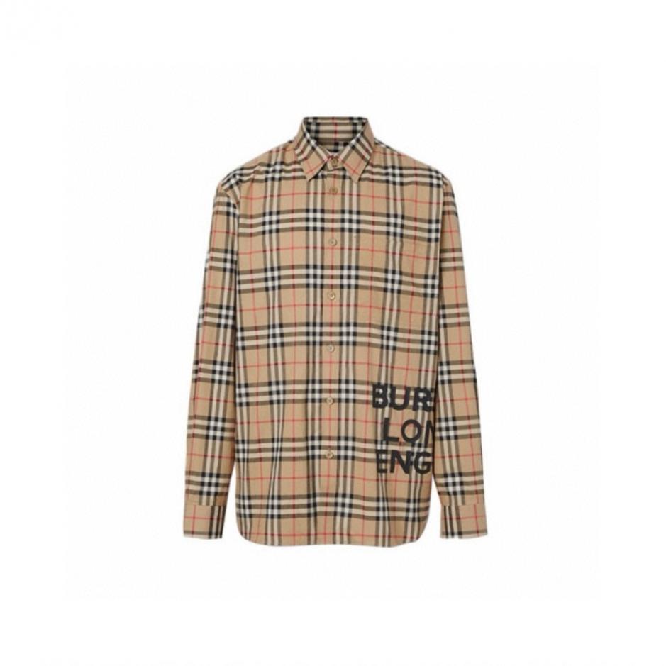 designer,replica,clothing,fake,1:1,lv,luxury,high quality Burberry classic black-button vintage check cotton loose-fitting shirt (ZS6SV)