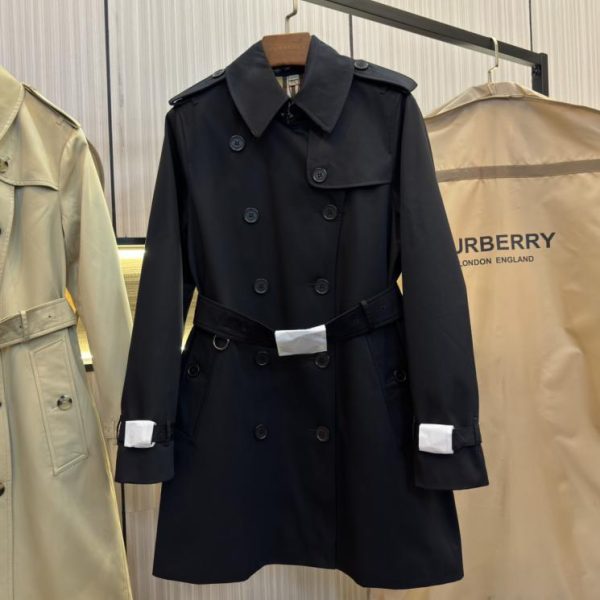 designer,replica,clothing,fake,1:1,lv,luxury,high quality BURBERRY New Kensington Fit – Heritage Trench Women’s Short Trench Coat in Black (2S0VW)