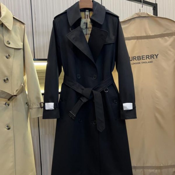 designer,replica,clothing,fake,1:1,lv,luxury,high quality BURBERRY New Kensington Fit – Heritage Trench Women’s Long Trench Coat in Black (GHJVZ)